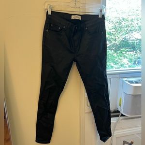 Waxed black jeans from zara